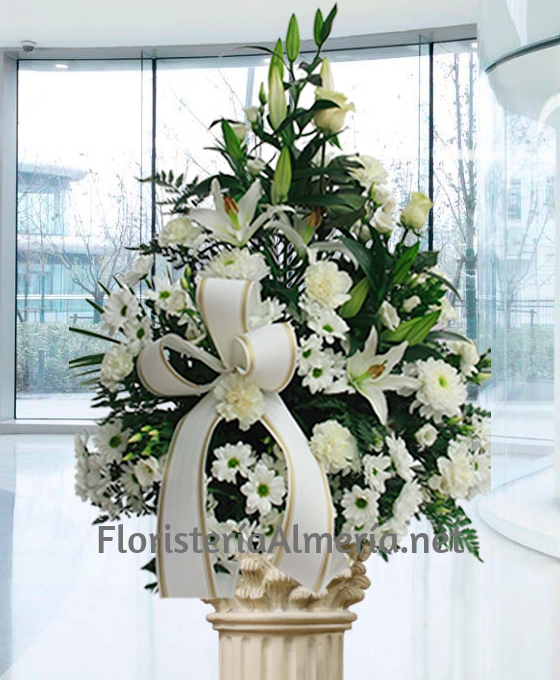 Centro de flores fúnebres blanco